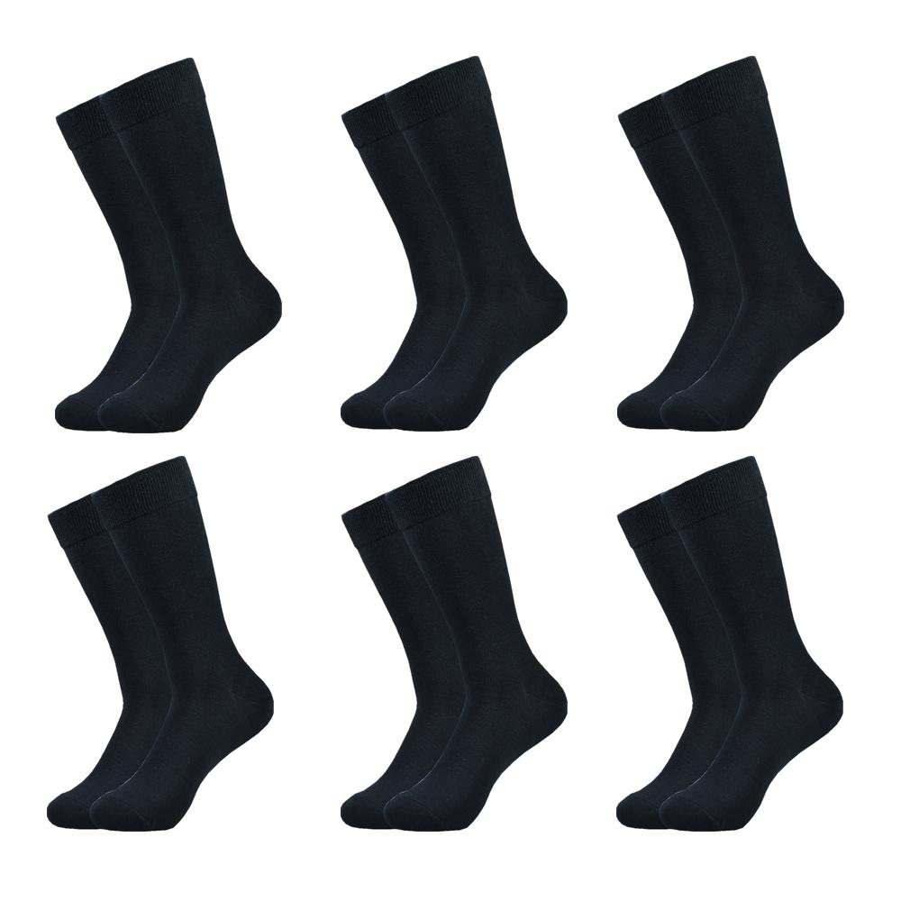 Men's Black Cotton Dress Crew Socks