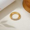 Cubic Zirconia Inlaid Round Rings Minimalist 18K Gold Plated Stackable Finger Jewelry for Women Wedding Party Gift Accessory