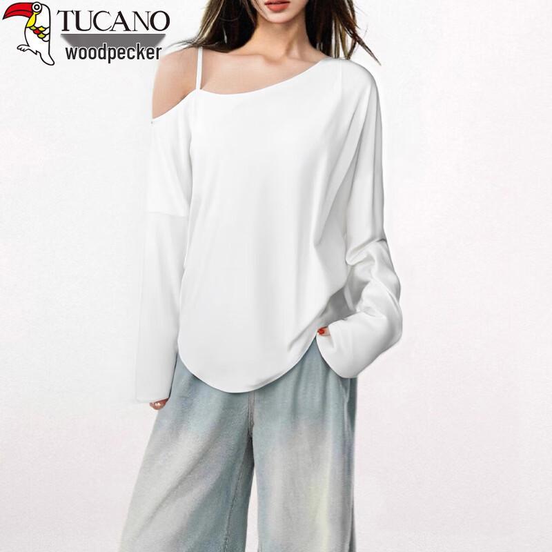 Woodpecker Women s Sheer Knit Off-Shoulder Sun Protection Long-Sleeve Top L (110-125 jin)