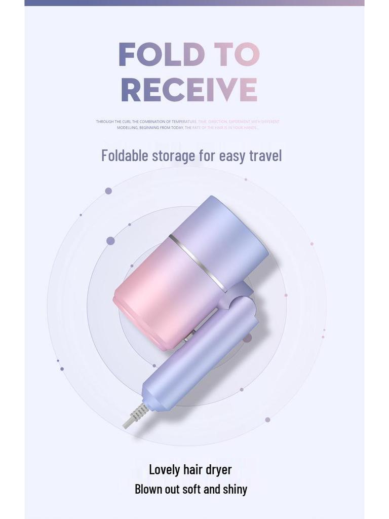 Portable High-Power Folding Hair Dryer for Quick Drying and Home Use