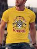 My Heart Is Viking Unisexs Crew Neck T Shirt Viking Skull Helmet Cross Axes Nordic Warrior Graphic Short Sleeve Casual Street Tops