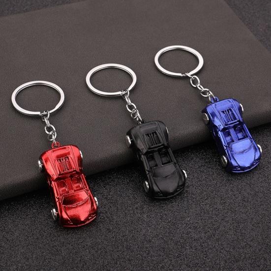 Keychain with Car Model Pendant Design Durable Alloy Car Shape Keyring Easy Carry Bag Charms for Car Fans