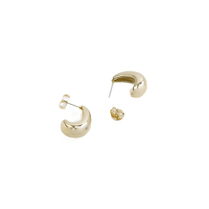 Boucles d'oreilles - LUXENTER - Sanky - Créoles 22 mm - Or jaune 18k - Zircon