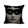 Unique Linen Vintage Piero Fornasetti Face Throw Pillow Case With Artistic Face Illustration