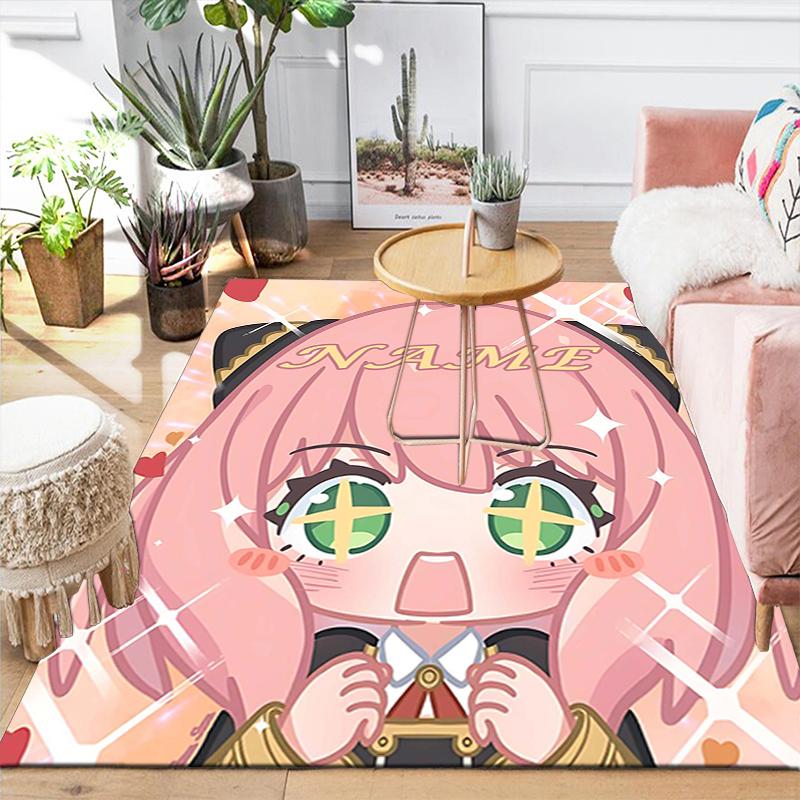 Custom 1Pc Pink Hair Anime Girl Rug Office Carpet Indoor Outdoor Entrance Doormat Nonslip Soft And Comfortable Living Room D2915266