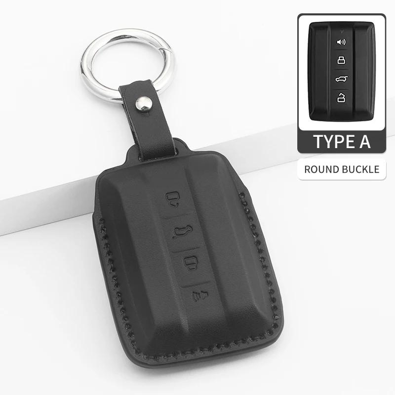 PU Leather Car Key Case Cover Fob For  Tank 300 Tank 500 Keyless Protective Shell Holder Keychain Accessories