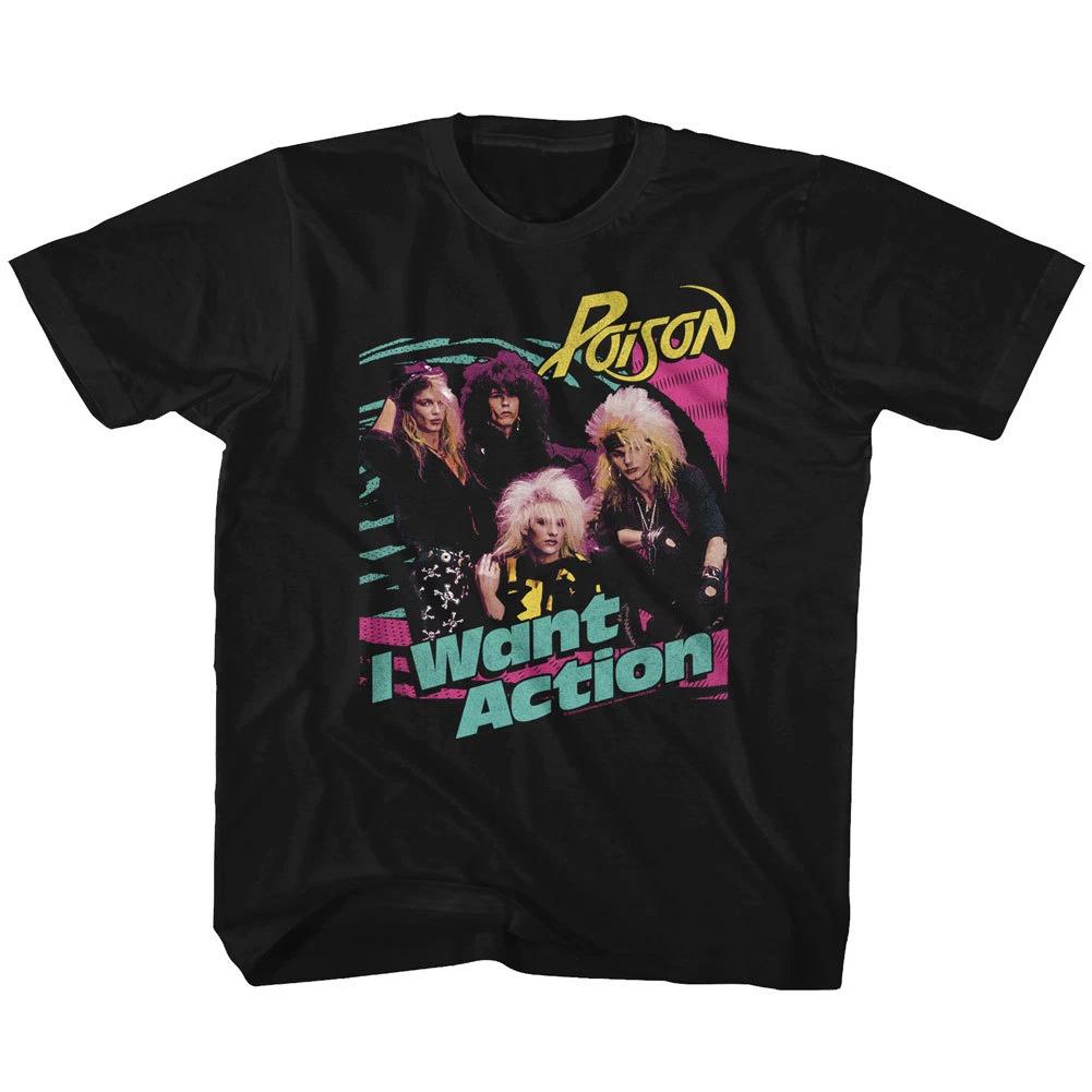 Poison I Want Action Youth T Shirt Rock Music XL