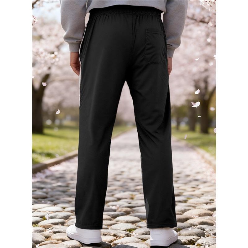 Pantaloni da Ginnastica a Strisce da Uomo Estivi Casual Gamba Dritta Pantaloni Atletici Vita Elastica Jogger