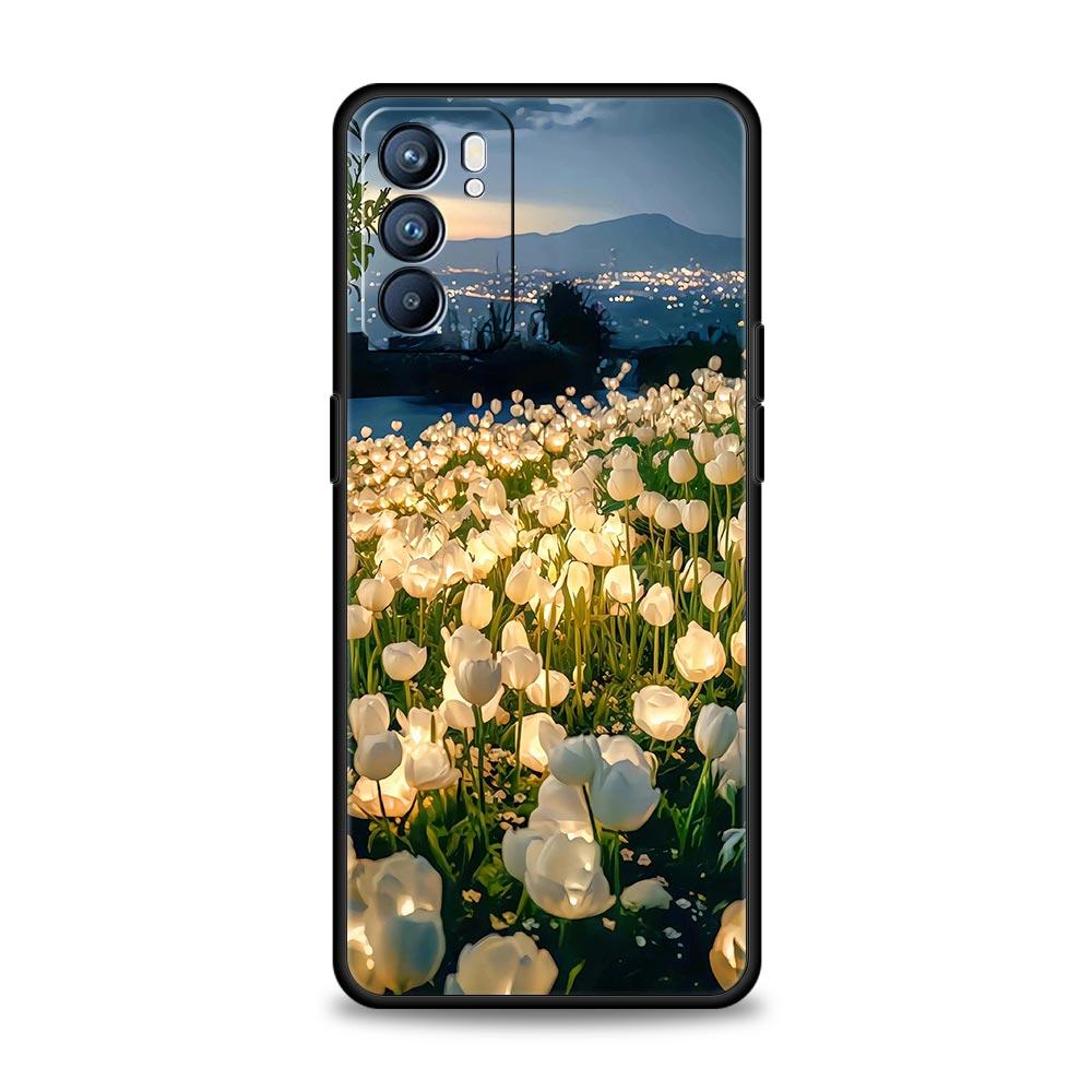 Flower Sea Pink Cherry Blossom Case For Oppo Reno14 Reno13 Reno12 11 F 10 Find X5 X9 Pro A54 5G A53 A9 A16 A78 4G A80 A98 Cover
