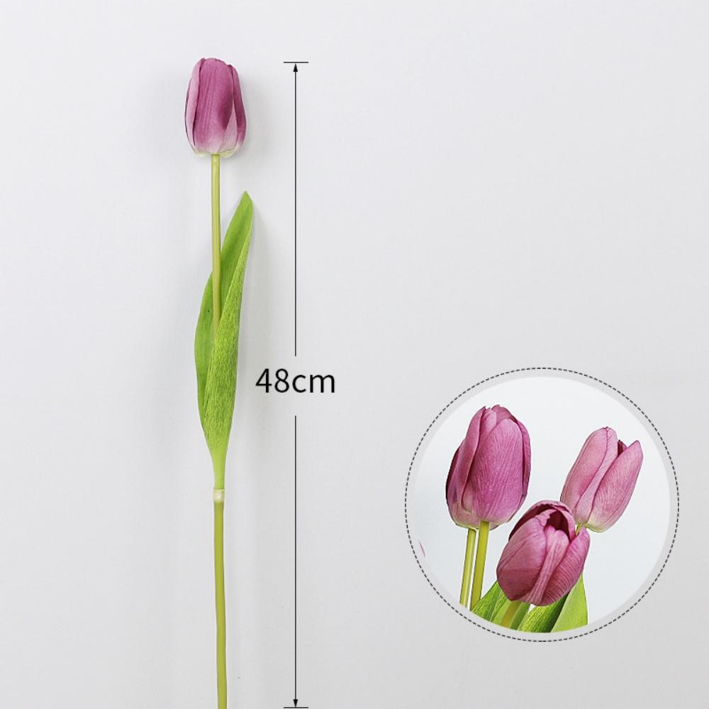 Fake Tulip Flowers Realistic Silk Tulip Decor Artificial Tulip Bouquet Vivid Faux Floral Arrangement For Weddings Outdoor