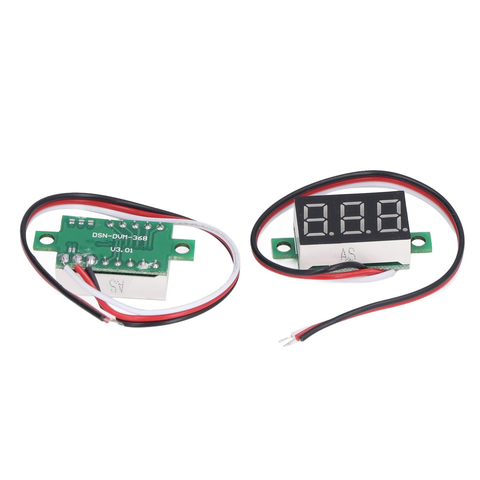 

2Pcs Mini Digital DC Voltmeter LED Display Voltage Tester Meter 3 Wire Red Light 0.36in 030V
