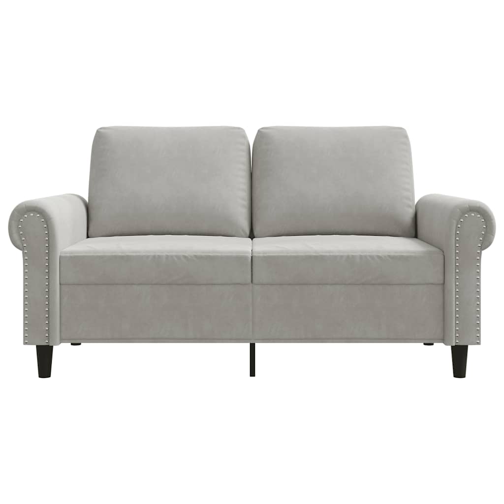 Vidaxl Sofa 2-Osobowa, Jasnoszara, 120 Cm, Tapicerowana Aksamitem