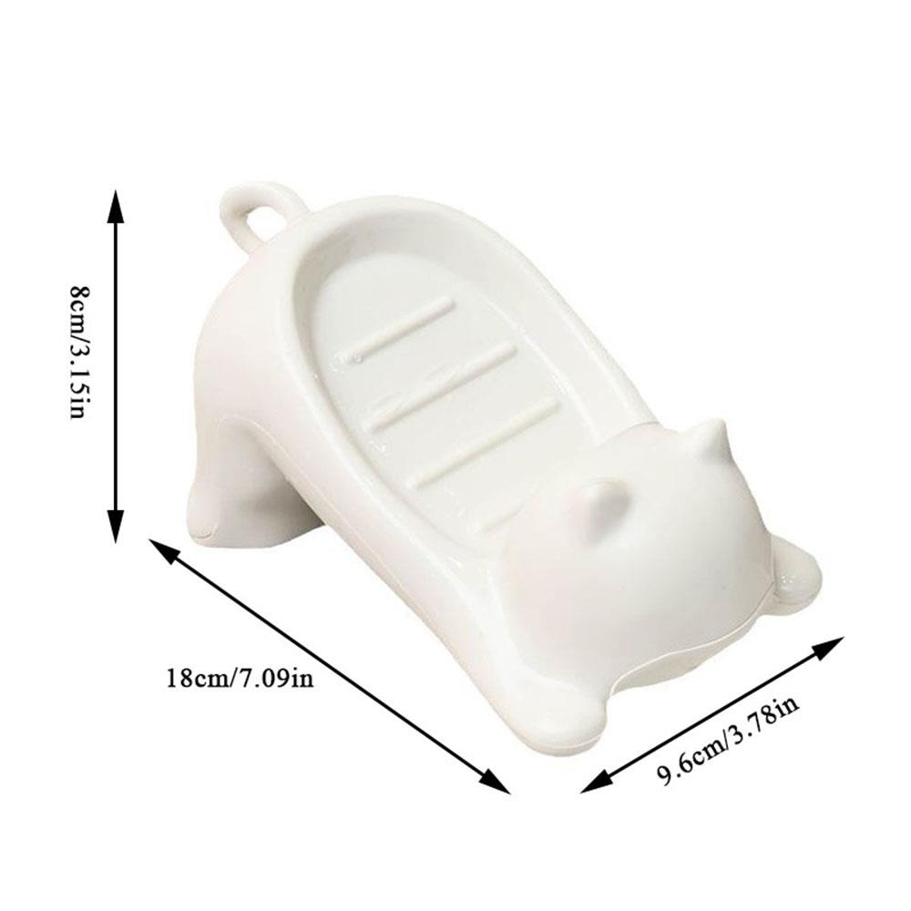 1PC Creative Soap Dish Bathroom Supplies Soap Box Plastic Soap Boxes Shower Soap Drainer Cat-shaped Soap Dish Sponge Holder