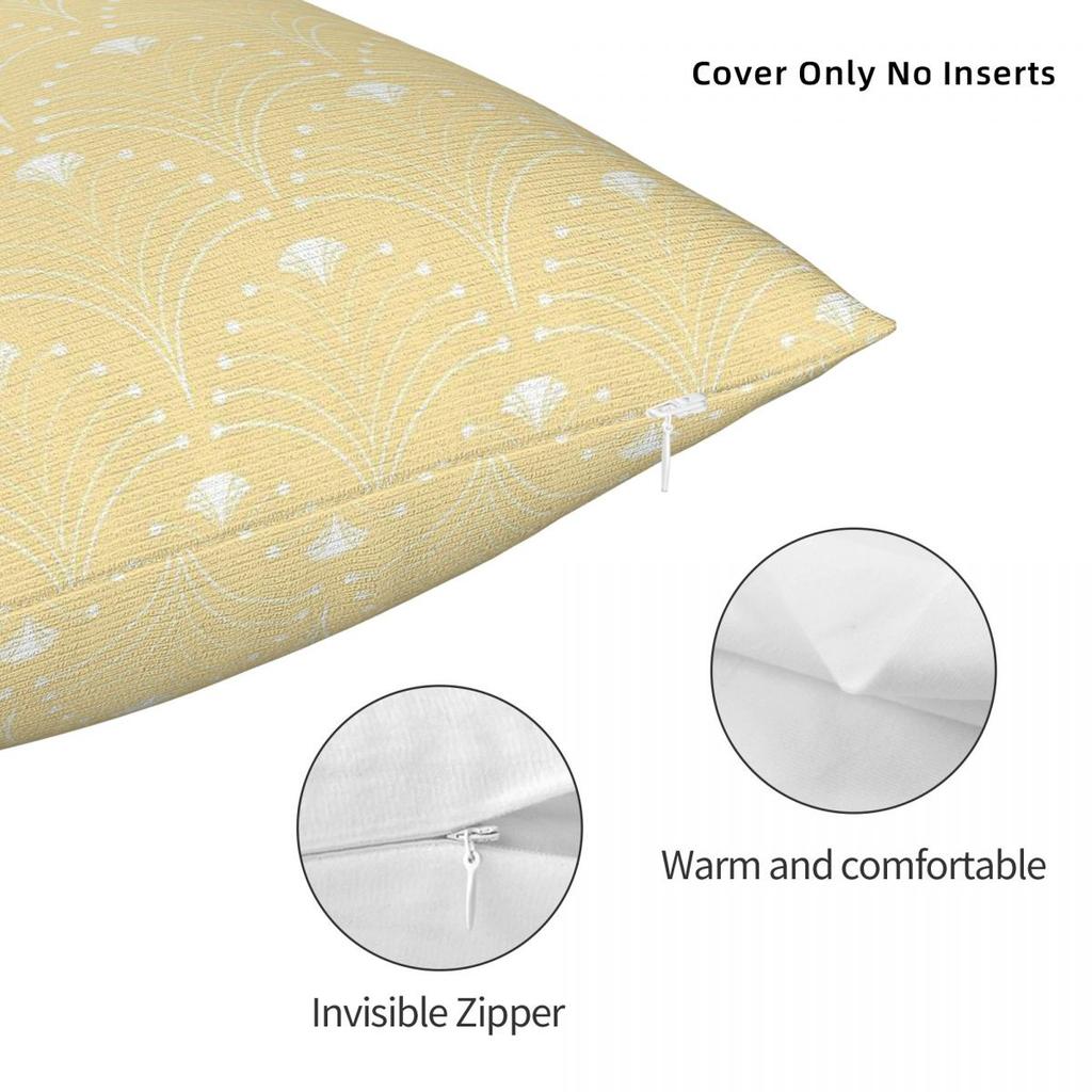 Federa Dulux Giallo Limone Ghiacciato Poliestere Lino Velluto Stampata con Zip Federa Decorativa Copricuscino per Divano