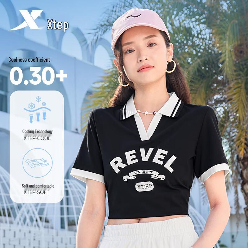 XTEP Women s Ice Silk Polo Sports T-Shirt M