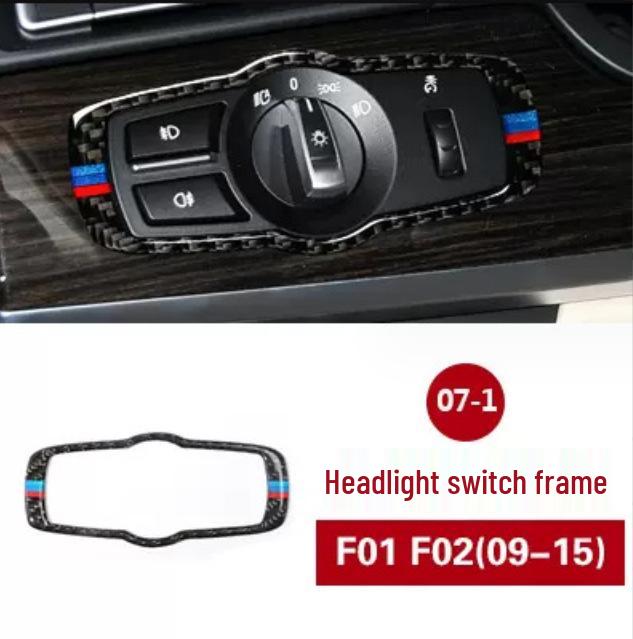 Carbon Fiber Center Console Sticker for BMW 7 Series F01 F02 Interior Modification 730 740 750li
