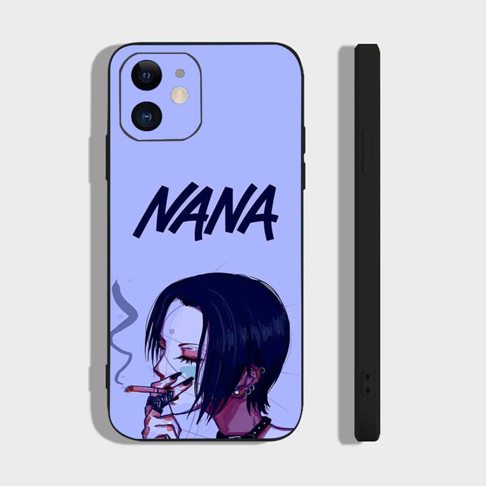 NANA Anime Black And White Color Phone Case For IPhone 17 Air 16 15 14 13 Pro Max 11 12 Black Silicone Cover