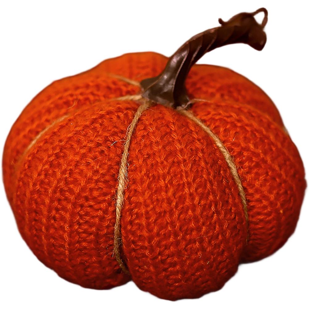 Harvest Season Fabric Pumpkin Ornament for Thanksgiving Tabletop Use Playful Cartoon Design to Enhance Festive Autumn Ambiance оранжево-красный