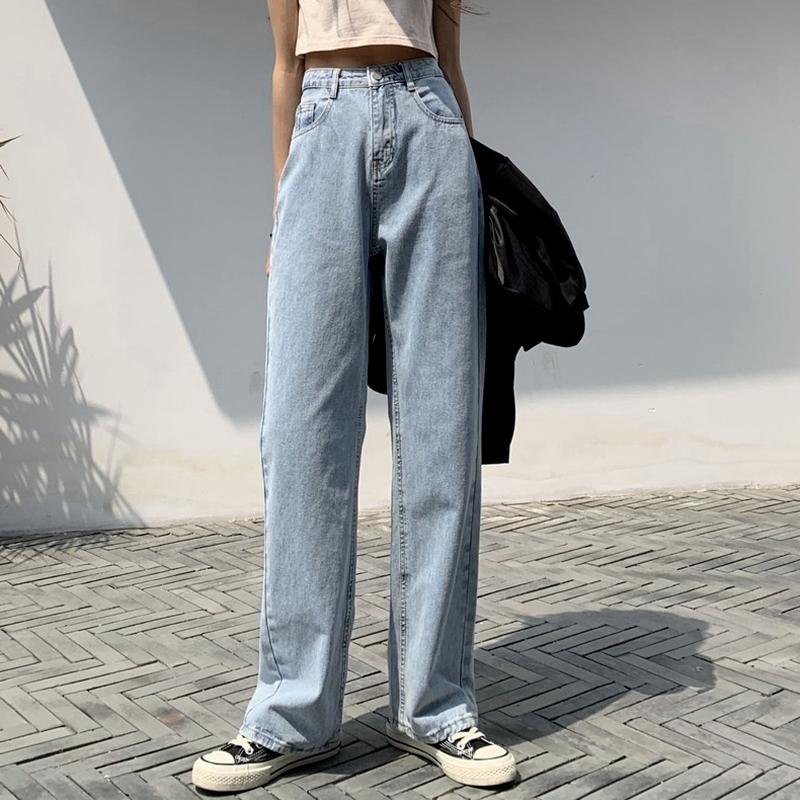 Spring Summer Women Wide Leg Jeans High Waist Ladies Denim Long Pants Casual Loose Trousers