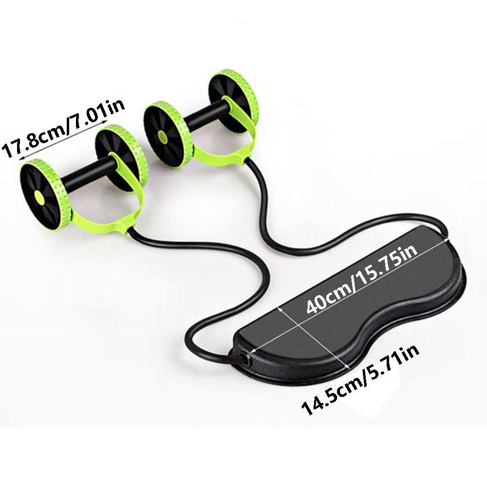 Double Roller Ab Roller Resistance Bands Abdominal Wheel Abdominal Muscle Trainer  Fitness Training