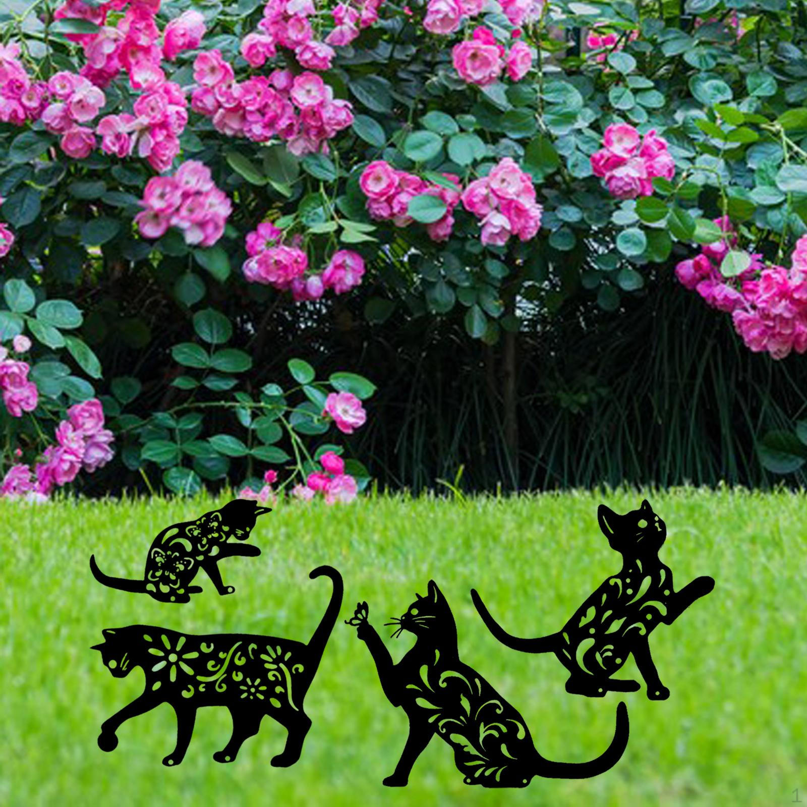 

Cat Metal Stakes Decorative Silhouette Stake Yard Decor