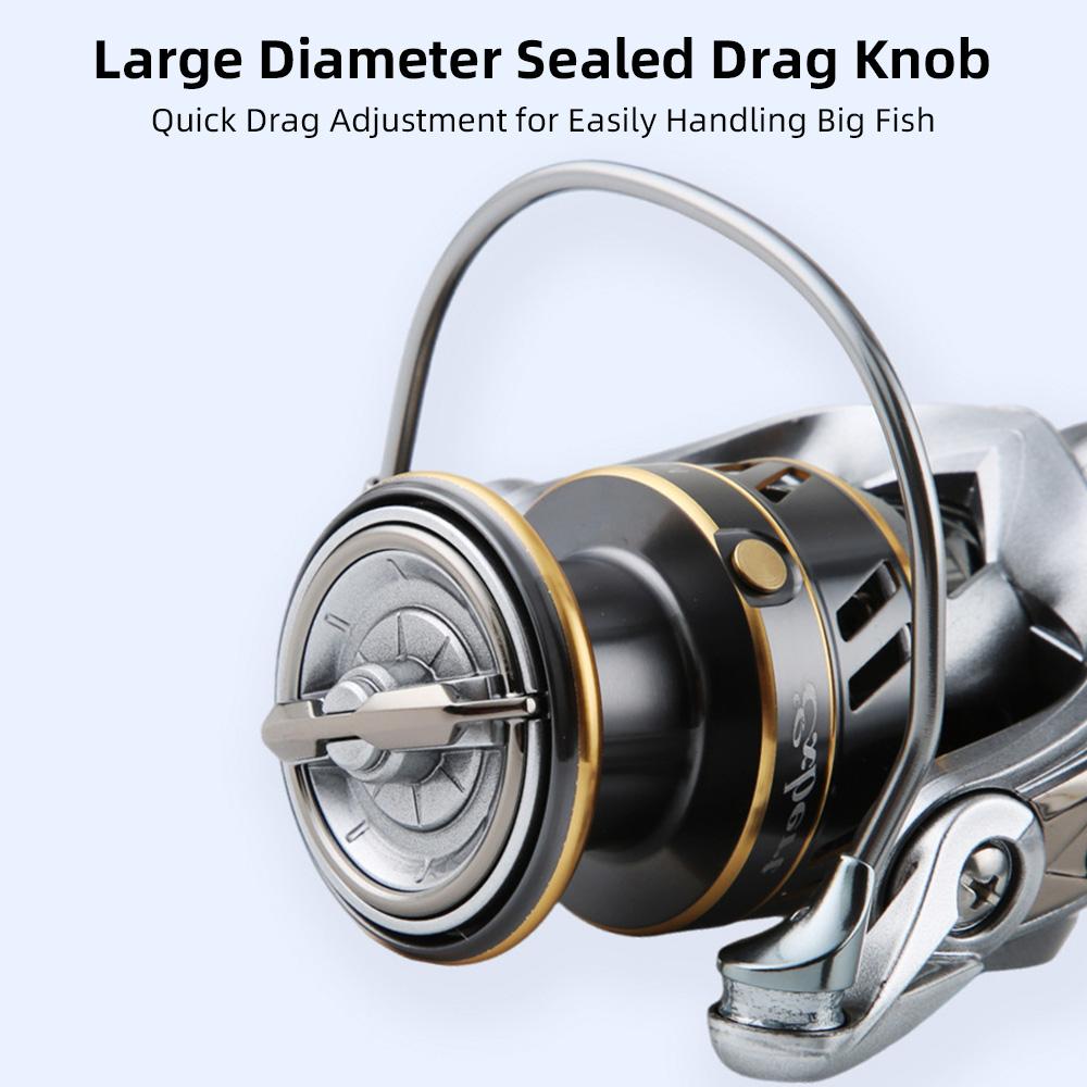 5+1BB Spinnrolle 5.2:1 Angelrolle mit Metallspule, austauschbarem linken und rechten Griff.