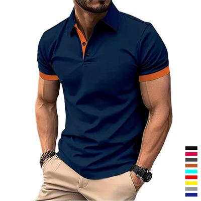 Ανδρικό μπλουζάκι πόλο με κοντό μανίκι Casual Slim Fit Color Blocking T-shirts England Style Streetwear Polos για ανδρικά μπλουζάκια μπλουζάκια