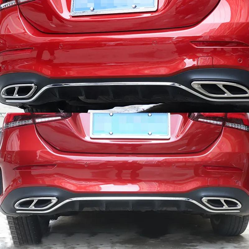2 pezzi copertura finitura tubo di scarico in acciaio inossidabile per Mercedes Benz Classe A B C E GLC GLE W176 W246 W205 W213 stile auto AMG