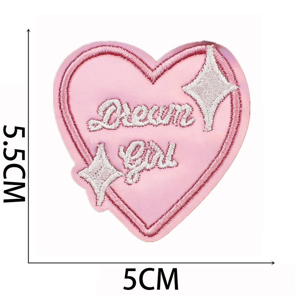 Pink Cheetah Embroidery Cloth Sticker Bag Decoration Rainbow Smiley Face Patch Sticker Butterfly Embroidery Label Mushroom Chapter Ironing