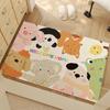 Vintage Collage Carpet Mat Rug - Cartoon Animal & Food Pattern with Mixed Texture Non-slip Home Decoration Floor Mat Welcome M