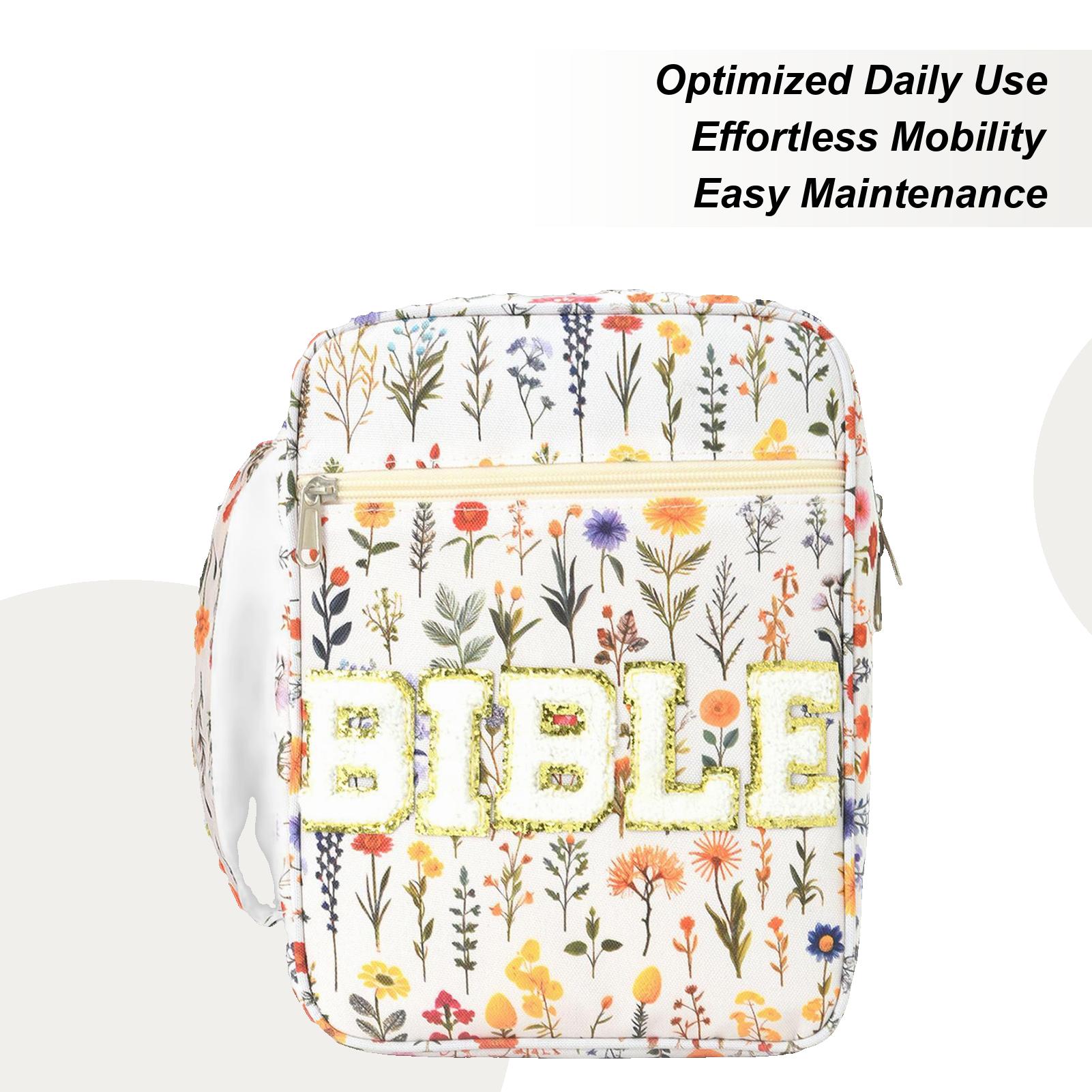 Bible Cover Bag Cute Floral Letter Bible Tote School Handbag for Women Teenagers Girls Notebooks Stationery Bookmarks School China Mainland
