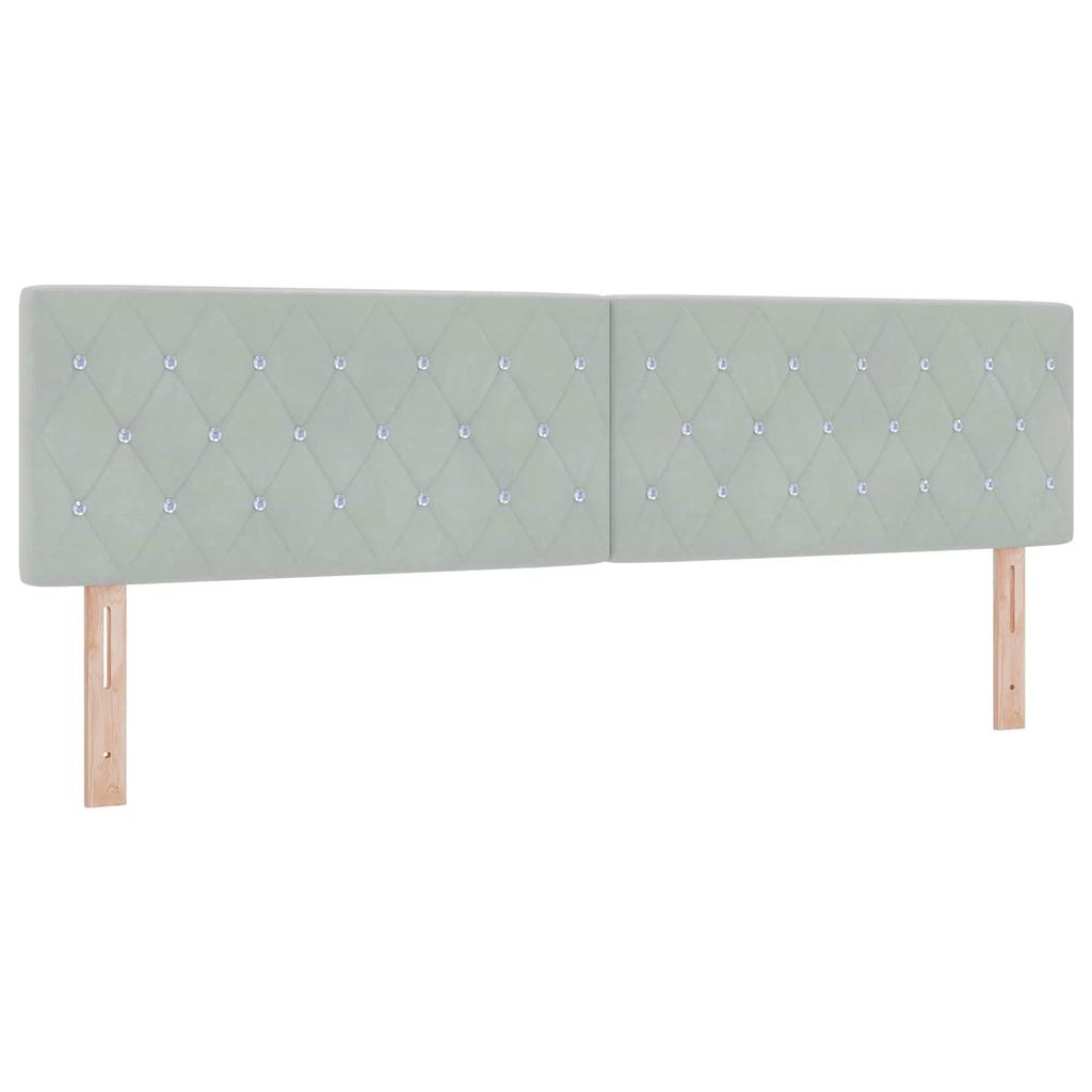 LED Storage Bed with Mattress Light Grey 180 X 200 Cm Velvet