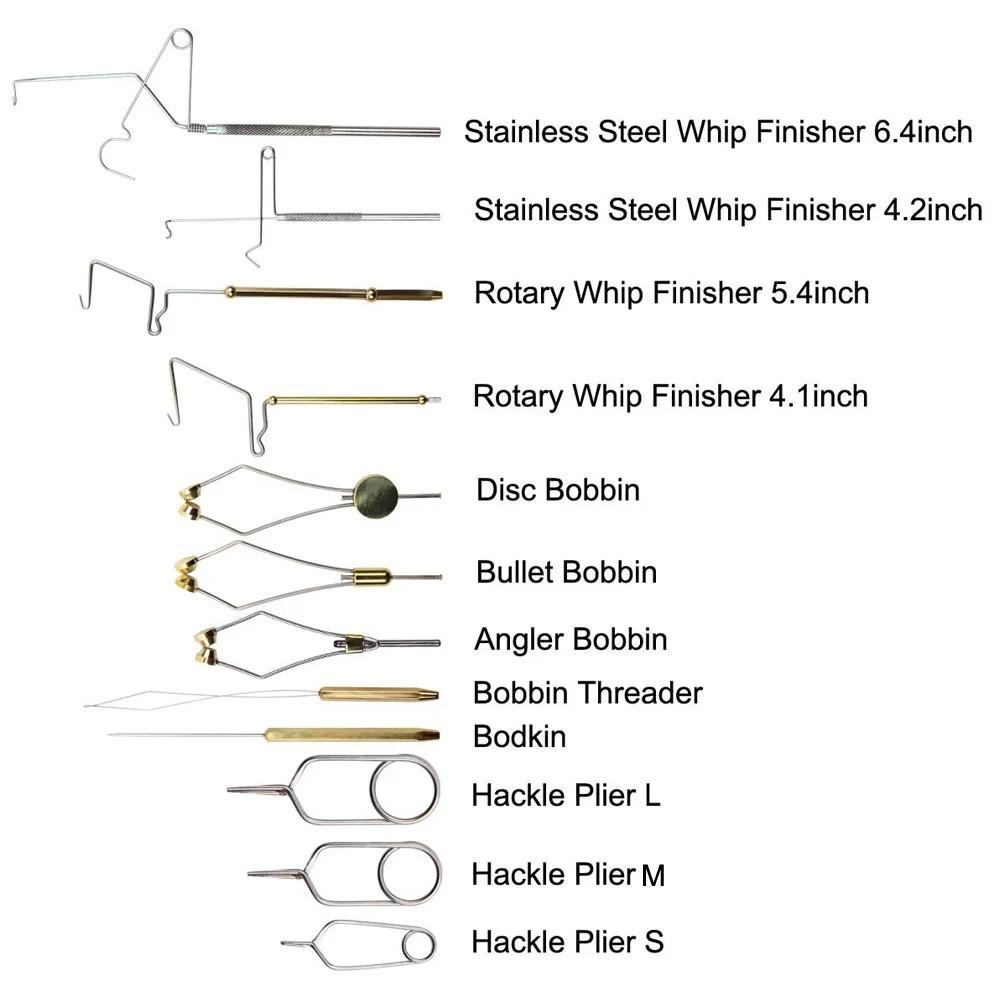 Fly Tying Tools Kit Fly Tying Vise Bobbin Thread Whip Finisher Knotter Bodkin Needle Hackle Plier Fly Fishing Starter Kit