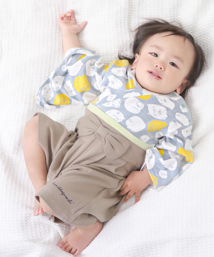 Sumikko Gurashi Hakama Baby [KYOETSU] Rompers, Rompers, Hakama, Boys, (60, 14. Saxophone-2 (Sumikko Gurashi))