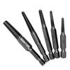 5Pcs High Strength Broken Bolt Extractors Set With Reverse Thread Design Screw Removers For Stuck Rusty Screws Removal