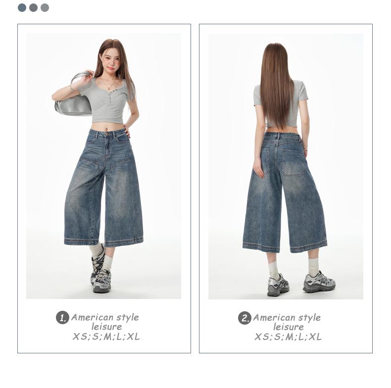 2025 Trendy Women’s Retro Wide-Leg Cropped Pants