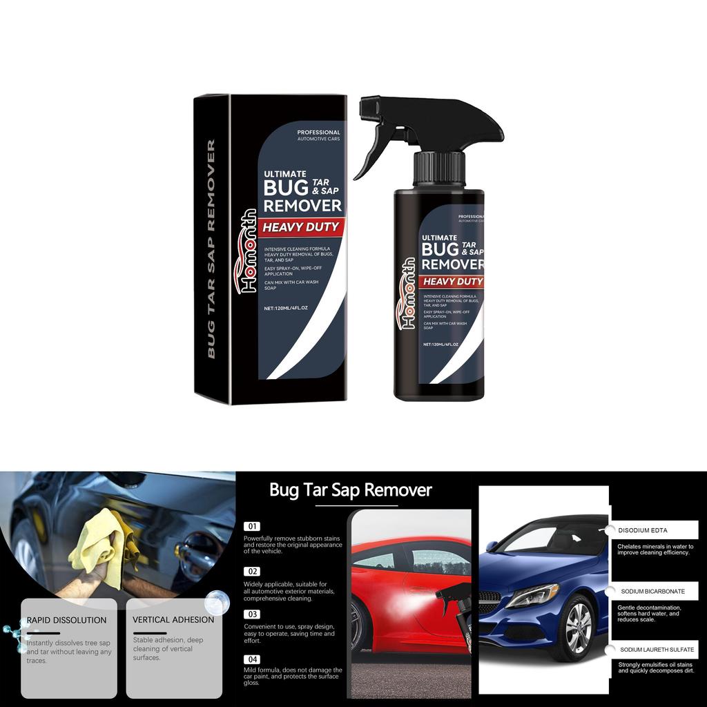 Homonth Multifunktionales Auto-Außenreinigungsspray für Fenster und Lichter 120ml