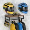 Robusto Supporto a Parete per Casco Costruzione in Legno Massiccio Staffa Multifunzionale per Esposizione di Attrezzature da Motociclismo e Attrezzature Sportive