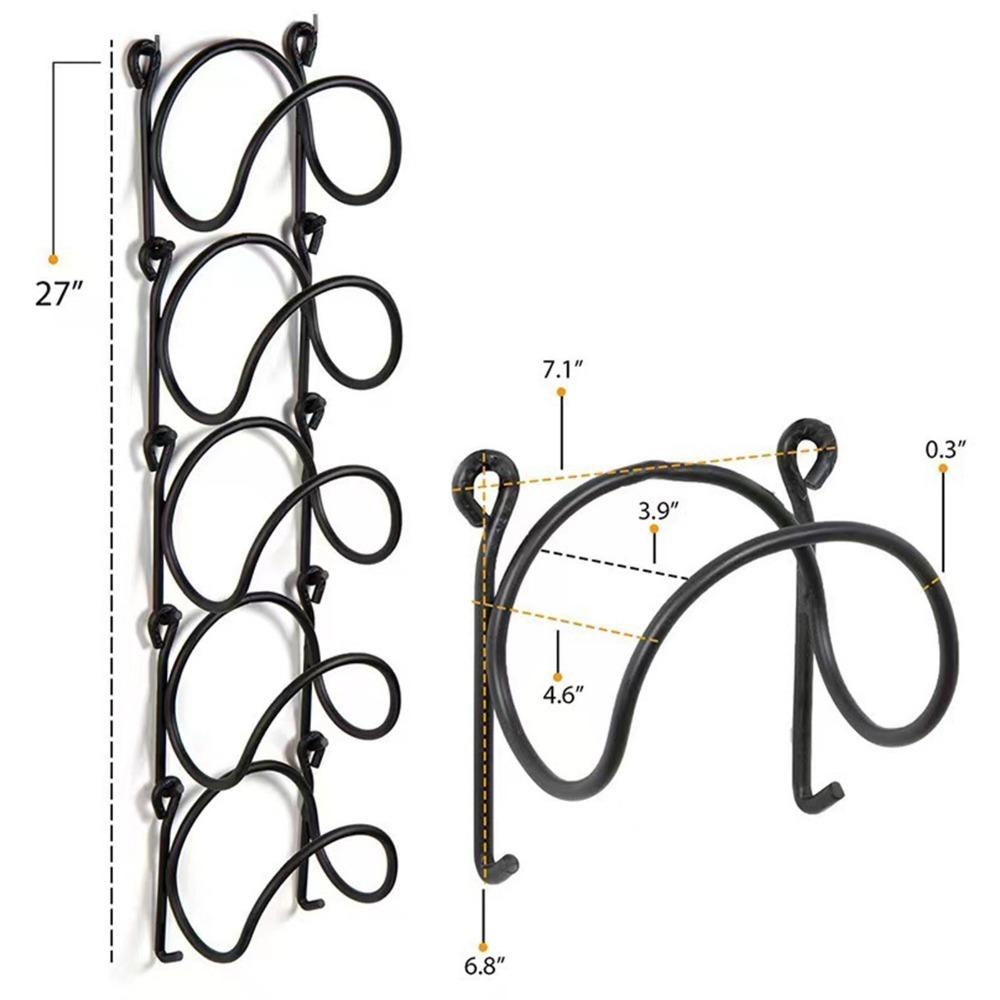 5 Piece Wrought Iron Wine Bottle Rack Multipurpose Towel Holder Home Decor Hanging Wine Rack Home