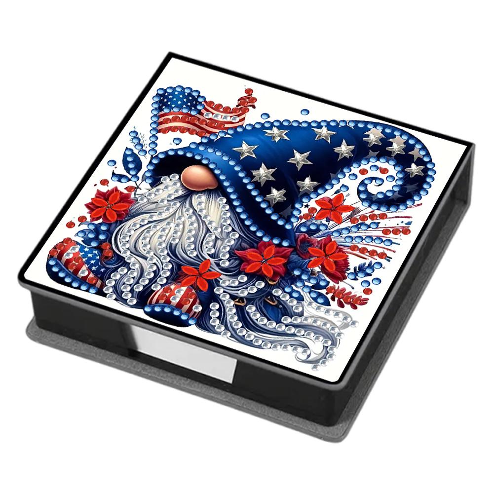 Leather 5D Diamond Painting Kit Note Box with 160 Sheets DIY Diamond Art Note Box for Home Office School Supplies