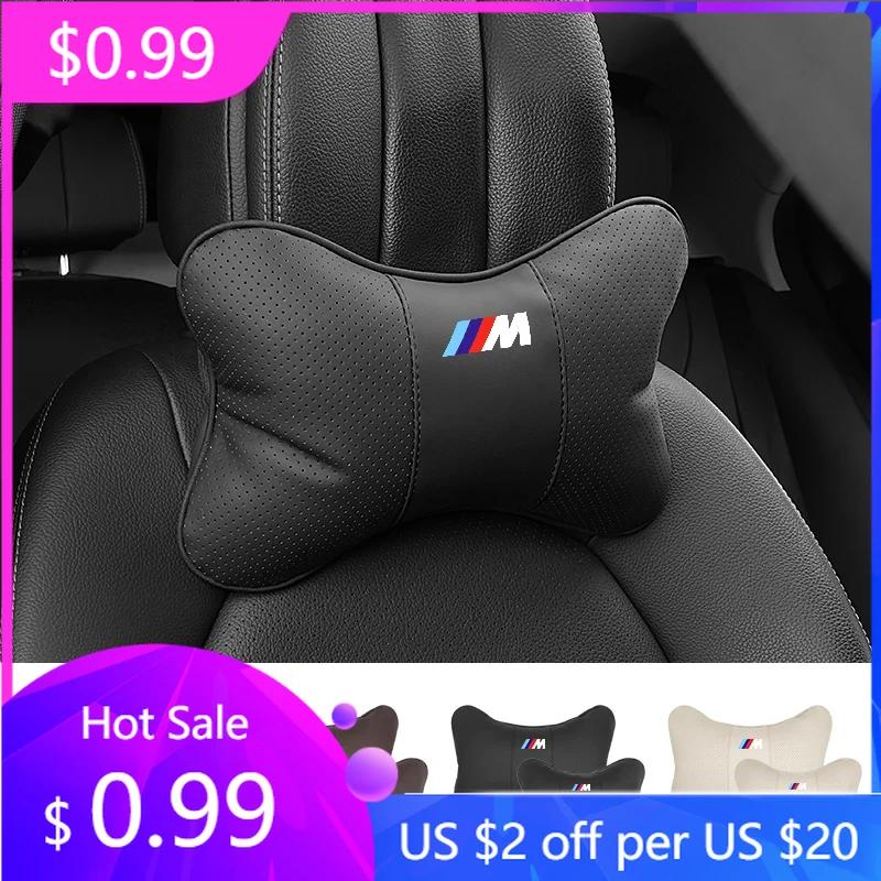 2025 Hot Car Seat Headrests Pillow Leather Lumbar Neck Support Back Cushion For BMW M X1 X3 X5 X6 X7 E30 E90 M3 E84 E83 F25 E91