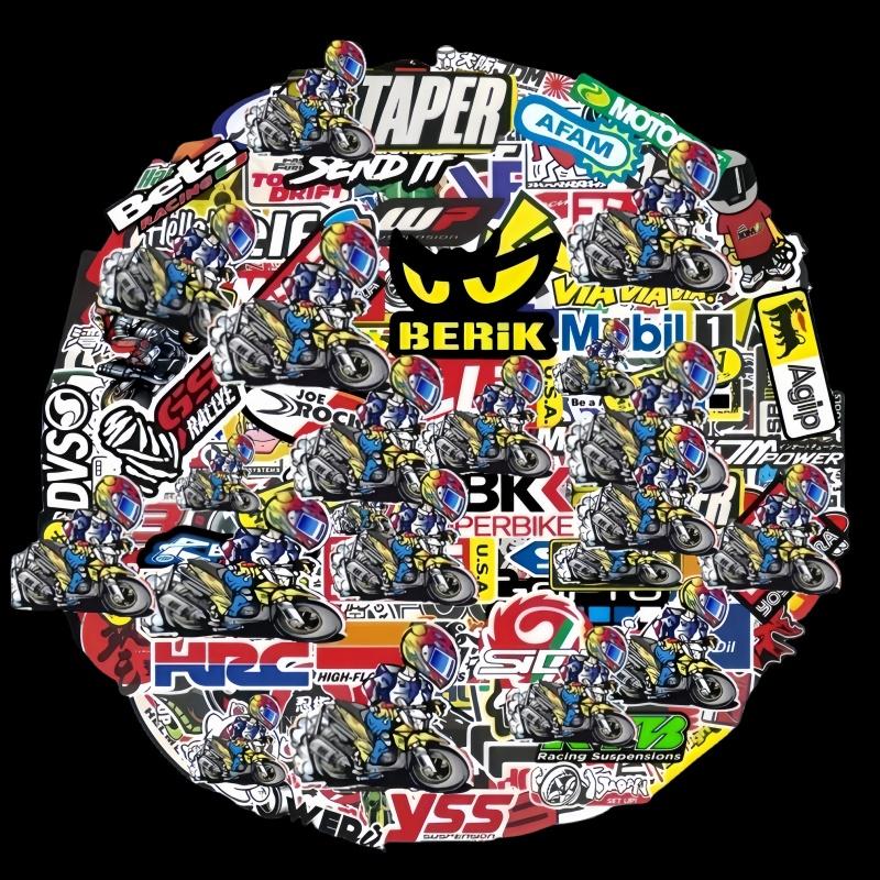 

40/80/120 шт. Случайные декоративные наклейки Мотоциклетные наклейки Шлем для велосипеда Бак Логотип спонсора для гонок Набор для Kawasaki Honda Yamaha BMW