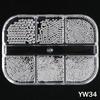 Xiaomi 6 Grid Gold Mixed Size Stainless Steel Metal Bead Nail Art Decoration 3D Mini Small Caviar Ball Sliver Charm Pearl Manicure