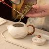 Ink Wash Beige Ru Ware Xishi Ceramic Teapot - Kung Fu Style Small Brewer for Tea