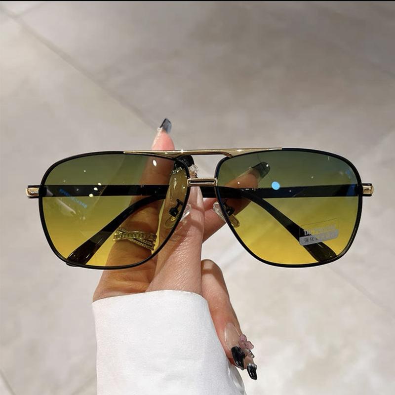 New Gradient Sunglasses for Men Vintage Big Frame Pilot Sun Glasses Brand Design Anti-reflective Lunette Eil Homme UV400