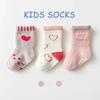 3 paia di calzini per bambini piccoli, per neonati, pre-camminati, invernali, spessi, in spugna di cotone, per bambine, autunnali, antiscivolo, carini, da 0 a 5 anni