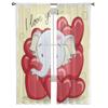 Niedliche Cartoon-Elefanten und Herzen Tüllvorhänge zur Wohnzimmerdekoration Moderne Schleier Chiffonvorhänge Schlafzimmer Transparent Voile