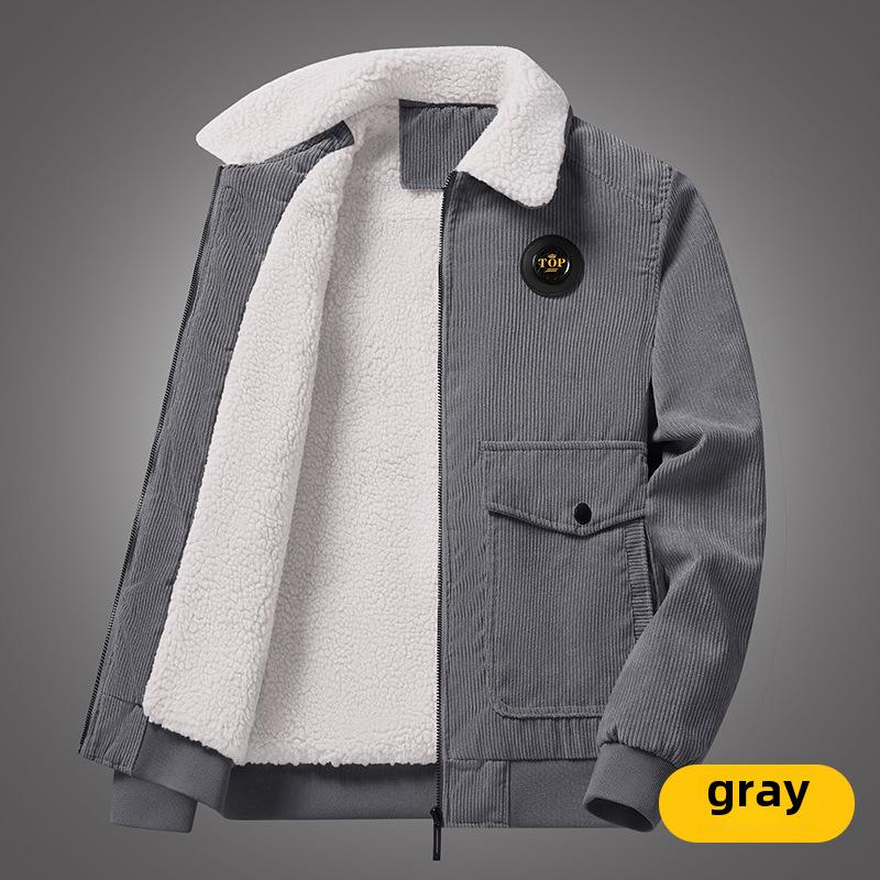 Herren Winter Casual Lammfell Baseballjacke - Verdickt, Kältefest, Baumwollgefütterter Fashion Mantel