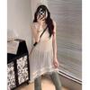 New V-neck Fringed Knitted Sleeveless Dress 2025 Fall Women's Fashion Loose Hollow Long Blouse Vest Casual Knit Tanks Top Tassel Hollow Thin Blouse