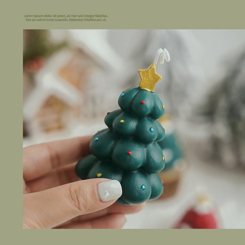 Y Christmas Tree Scented Candle Atmosphere Souvenir Handmade Home Fragrance Candle Simulation Cartoon Candles Christmas Gift